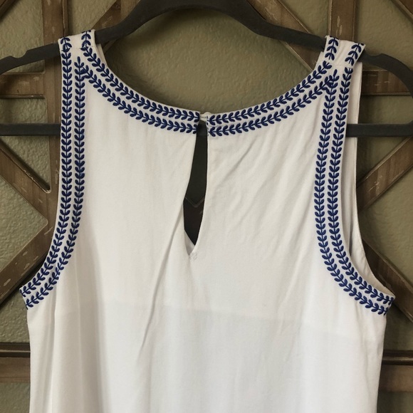 Lulus White Embroidered Sleeveless Shift Dress - Picture 10 of 11